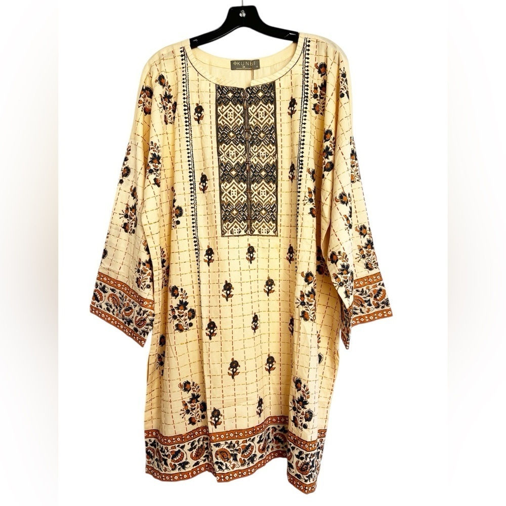 Bonanza Satrangi Printed Tunic Top Swim Coverup Womens Size 14 NWT